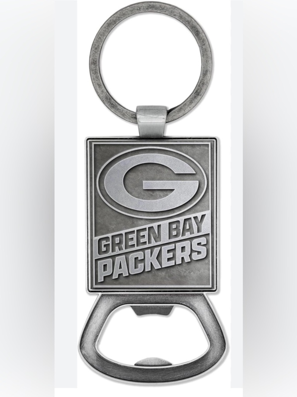 NFL Green Bay Packers Gray Rico Pewter Bottle Opener Keychain